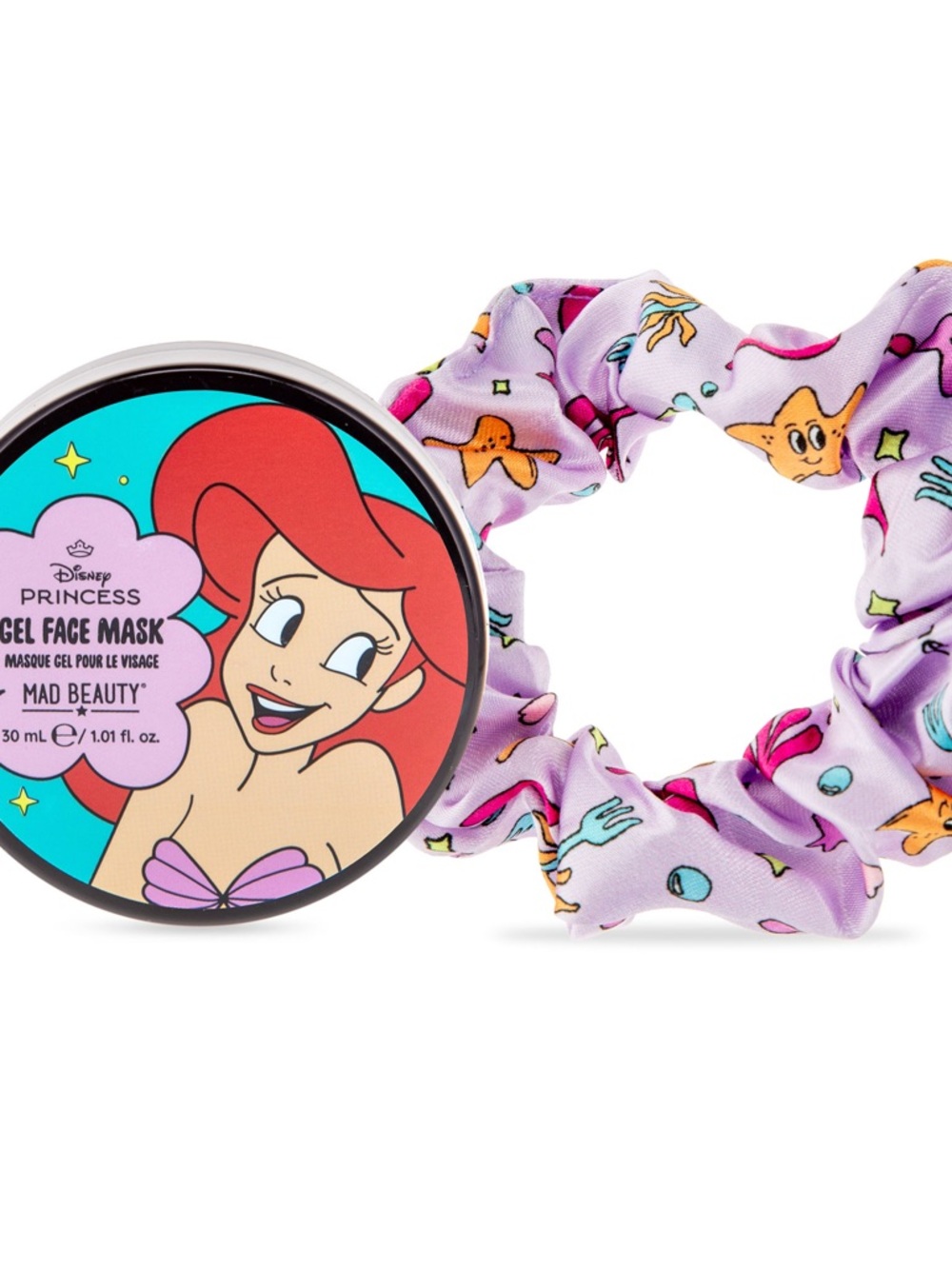 Disney Ariel Gel Face Mask with Lavender Starfish Scrunchie‎